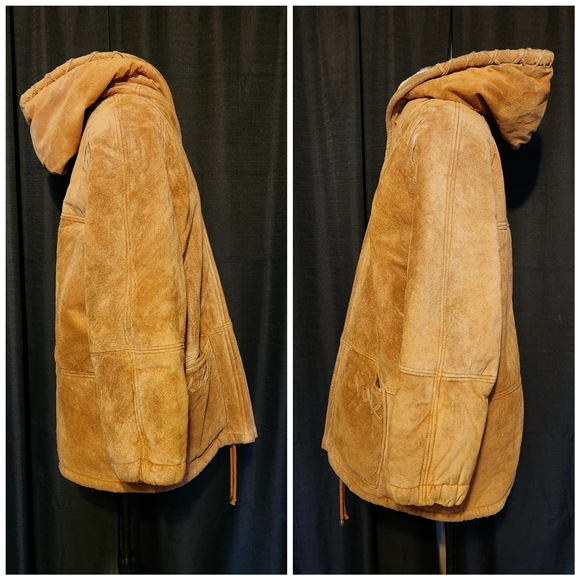 Vintage Synergy Suede Genuine Leather Womens Coat - Picture 3 of 16